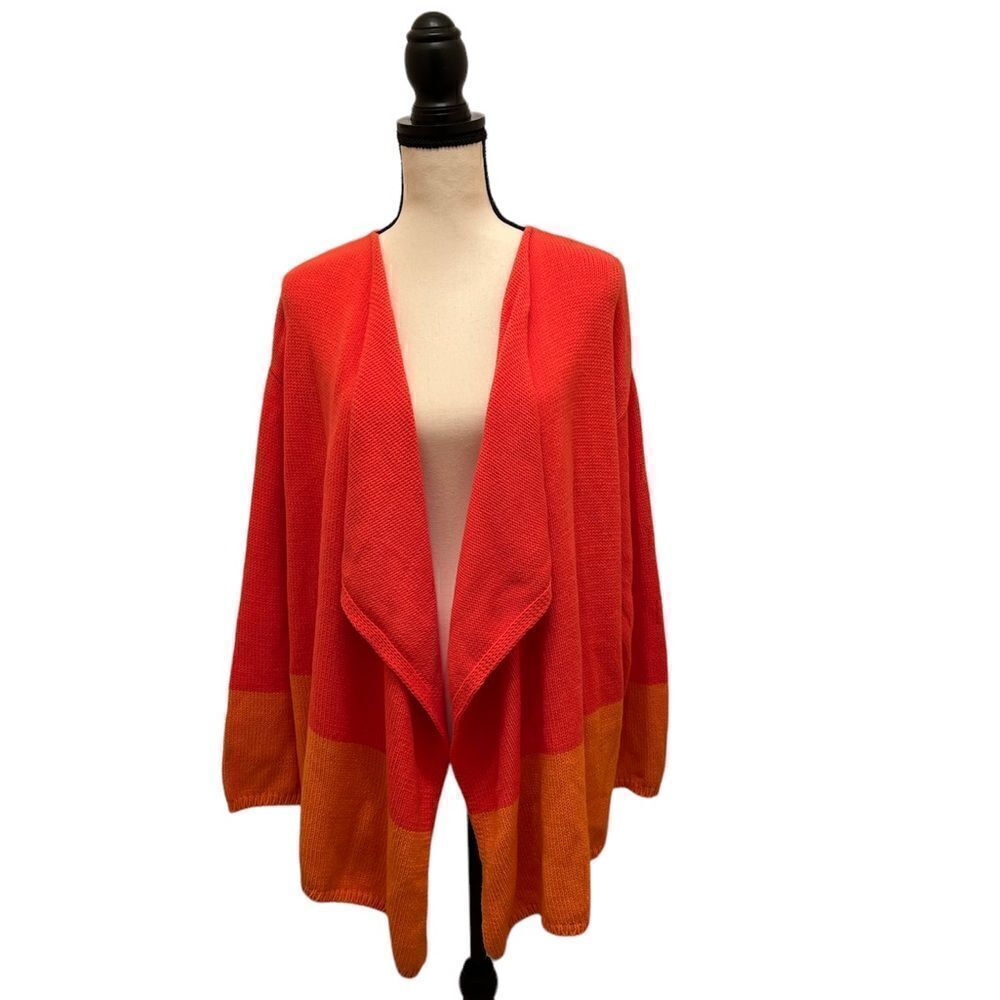 J Jill ladies extra large color block cardigan.